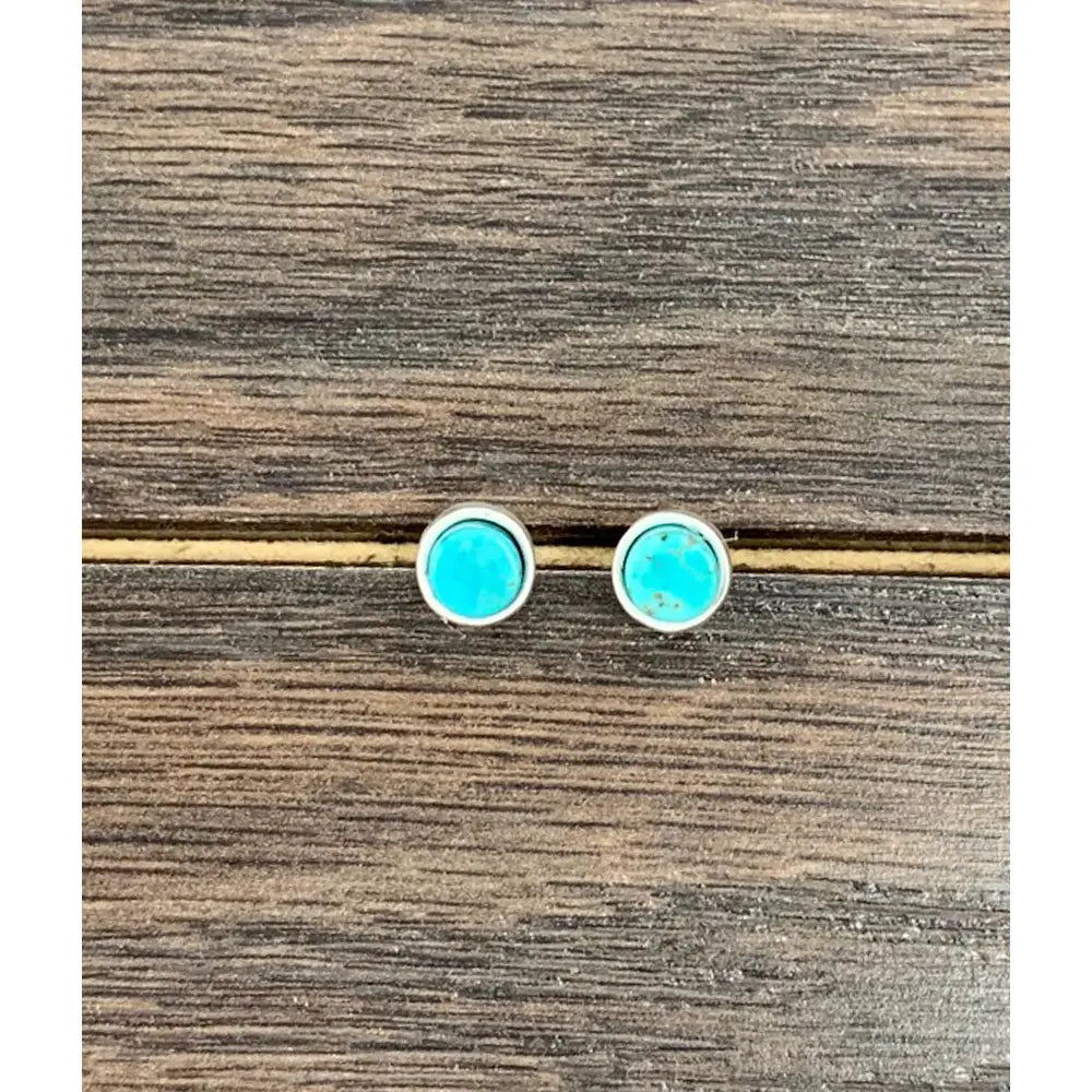 6mm Round Turquoise Studs
