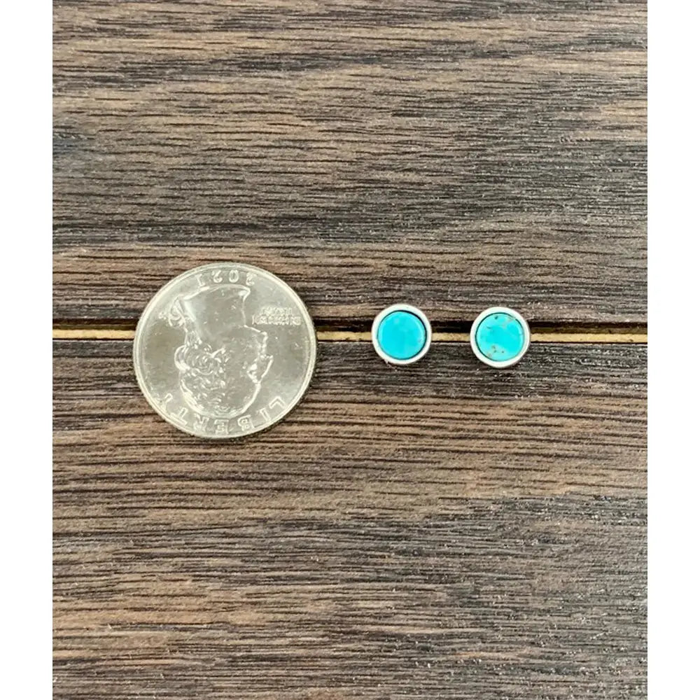 6mm Round Turquoise Studs