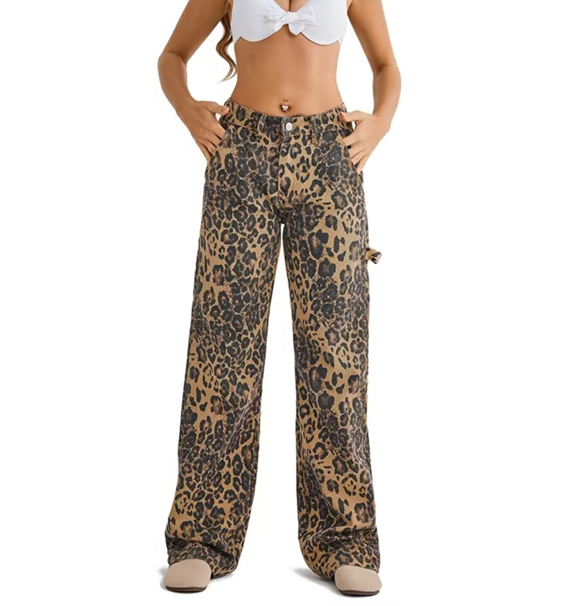 Leopard Cargo Pants (Medium)