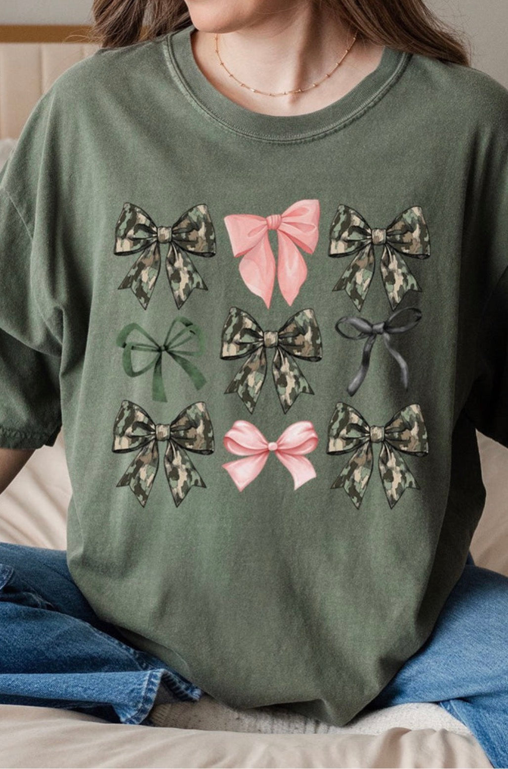 Girly Camo Bow Tee