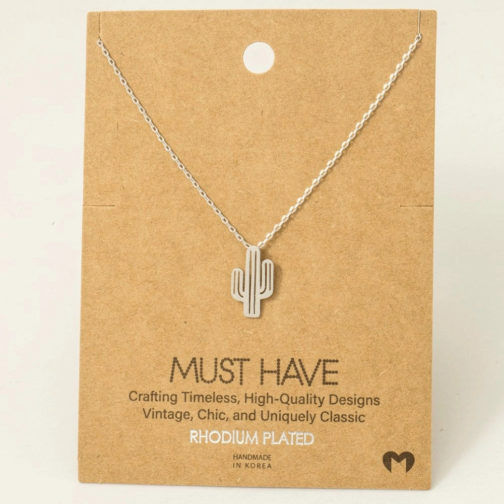 Cactus Pendant Necklace