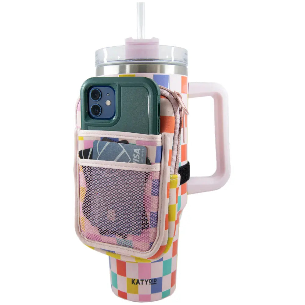 Multi-colored Checkered Tumbler Pouch
