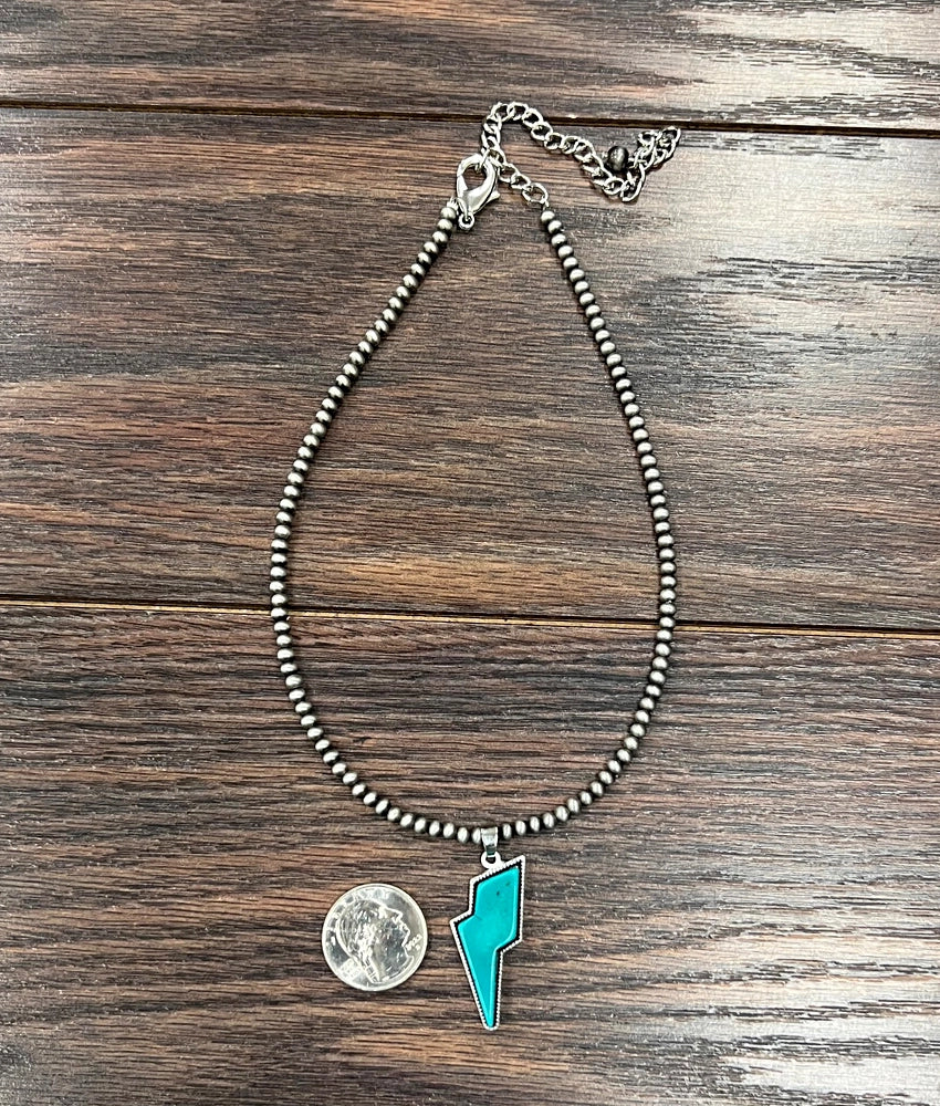 Turquoise Navajo Bolt Necklace
