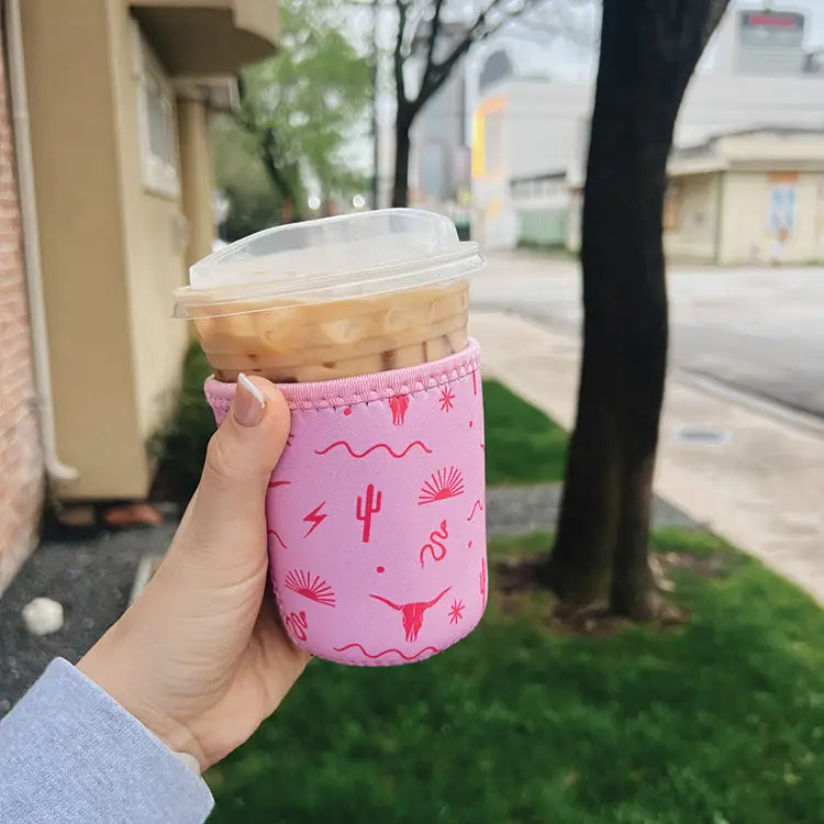 Pink Midwest Iced Coffee Sleeve