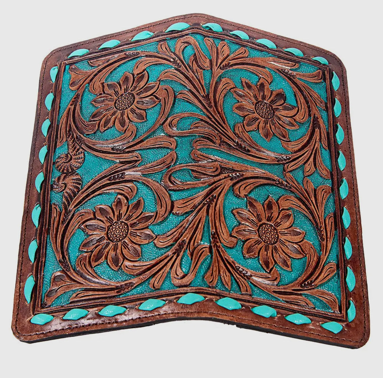 Turquoise Tooled Leather Wallet