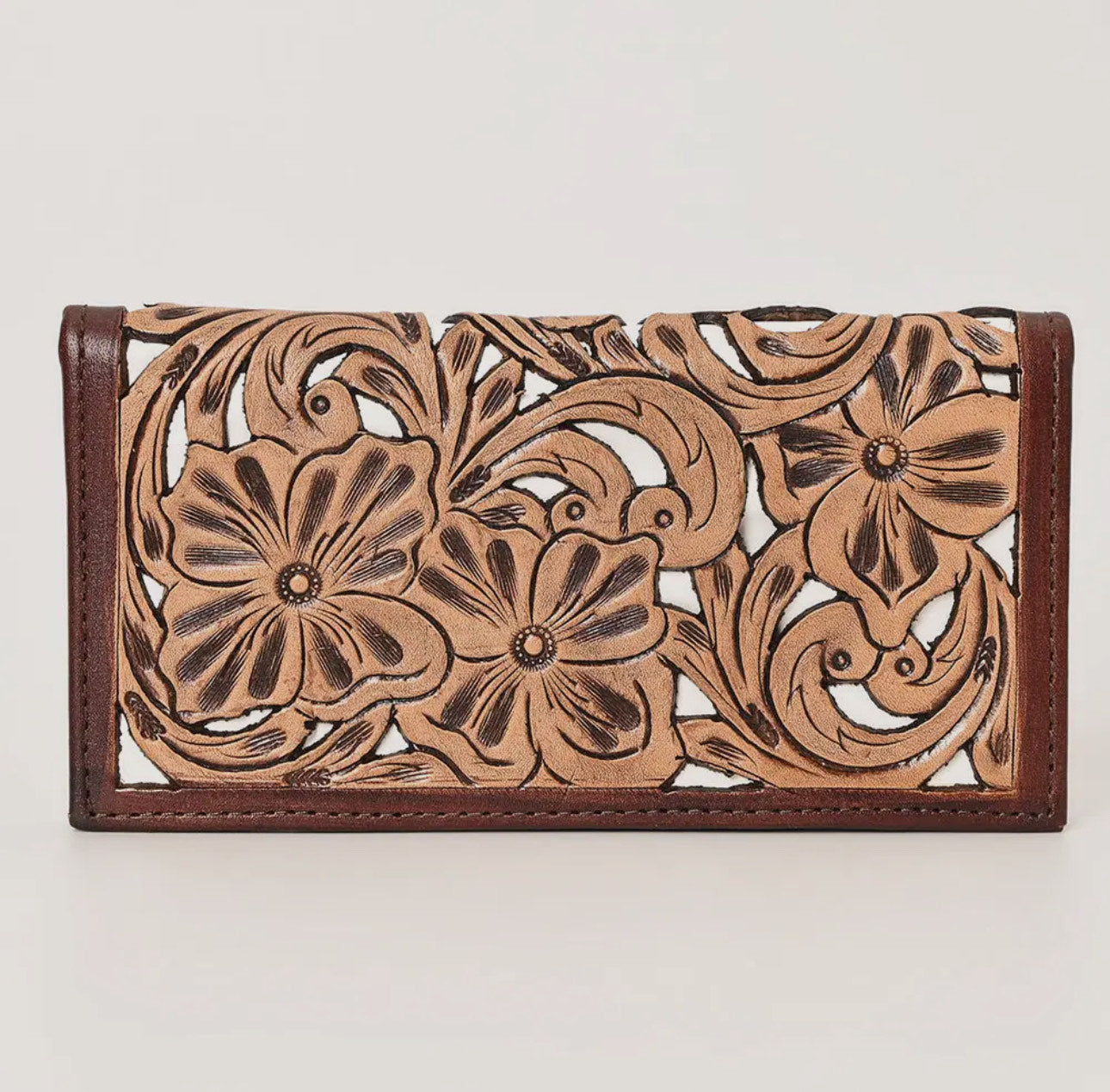 White Underlay Leather Wallet