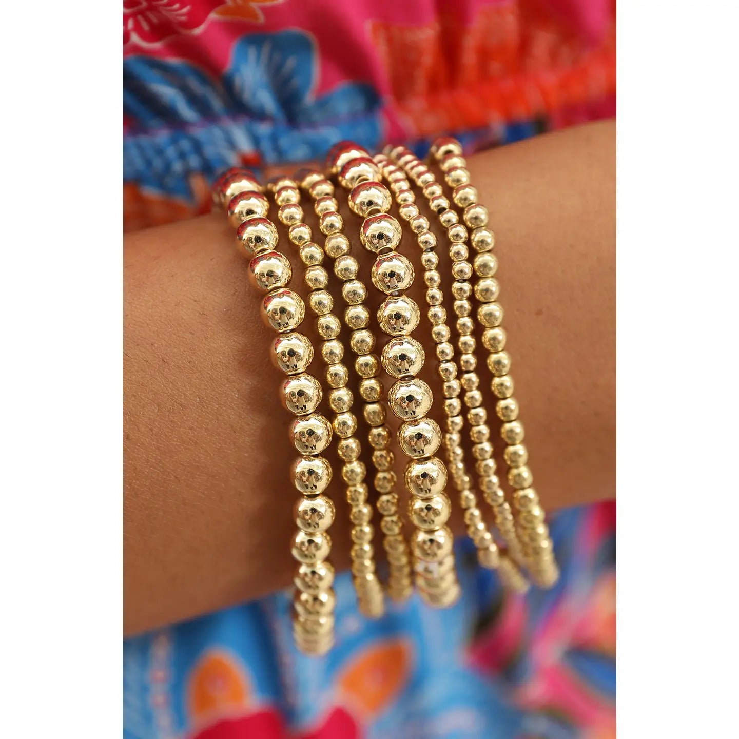 7 pc Gold Bracelet Set