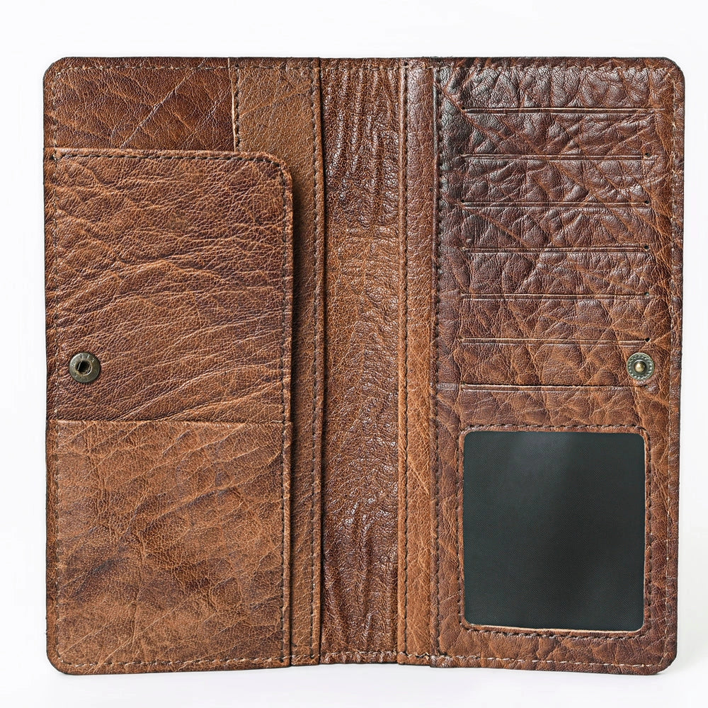 Bull Skull Tooled Leather Wallet