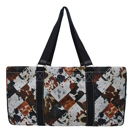 Patchwork Cowprint Haul-It-All Tote