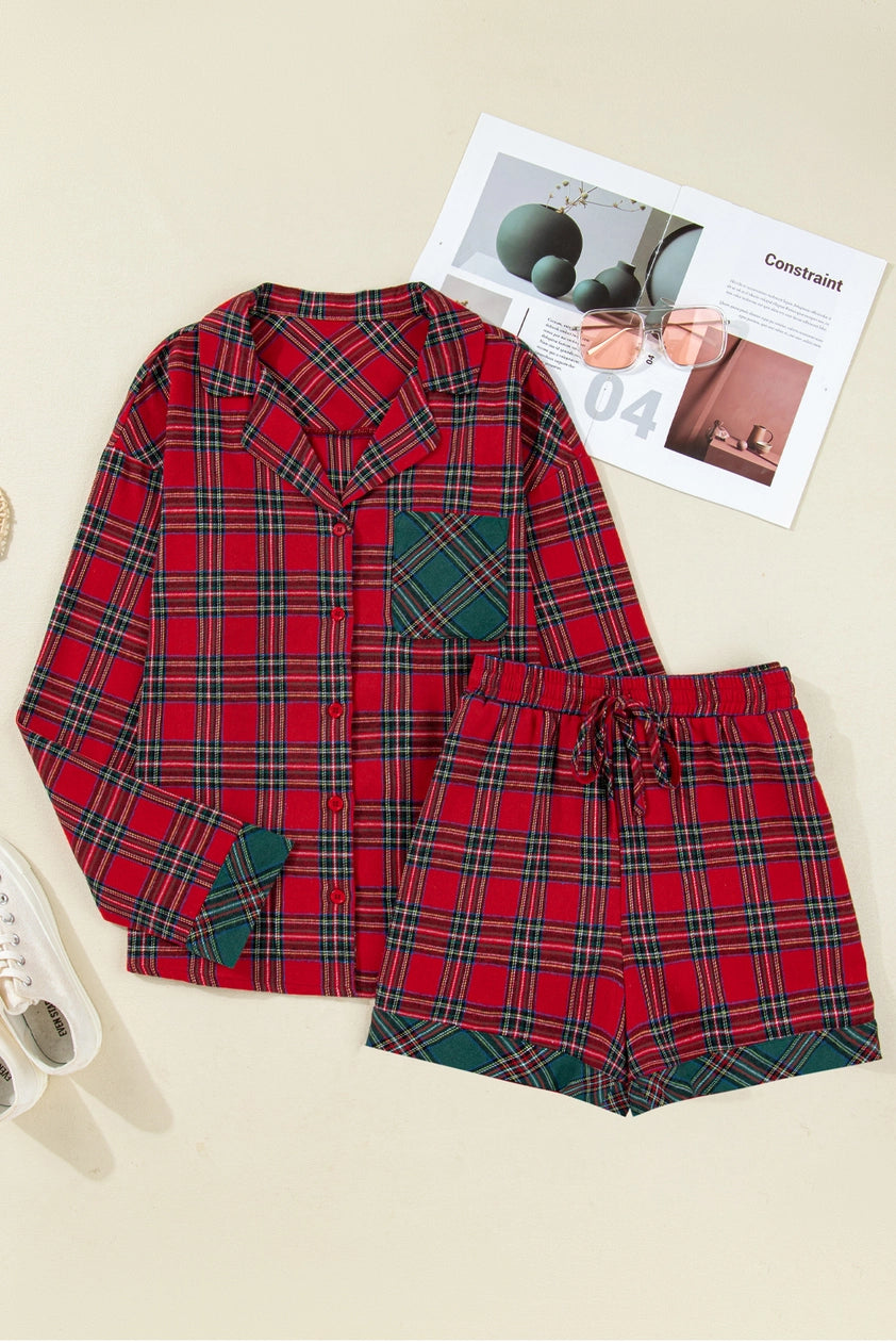 Plaid Pj Set