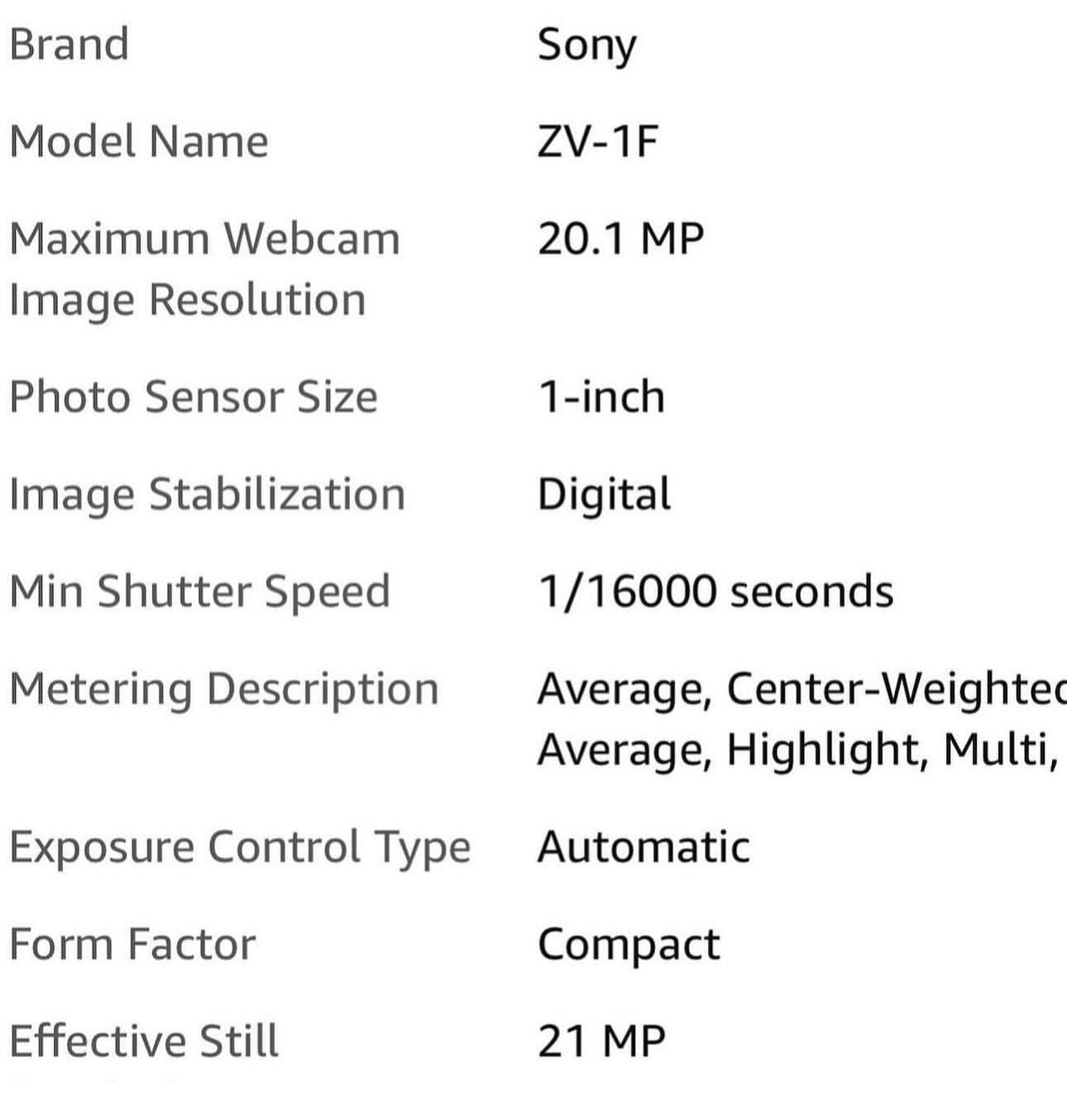 Sony ZV-1F Vlogging Camera
