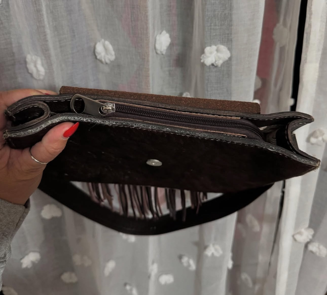 Fringe Cowhide Crossbody