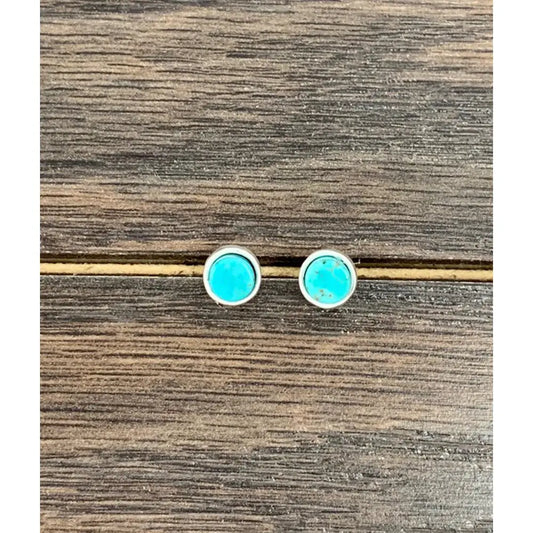 6mm Round Turquoise Studs