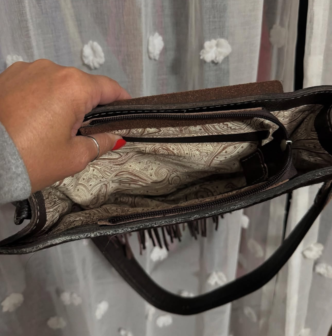 Fringe Cowhide Crossbody