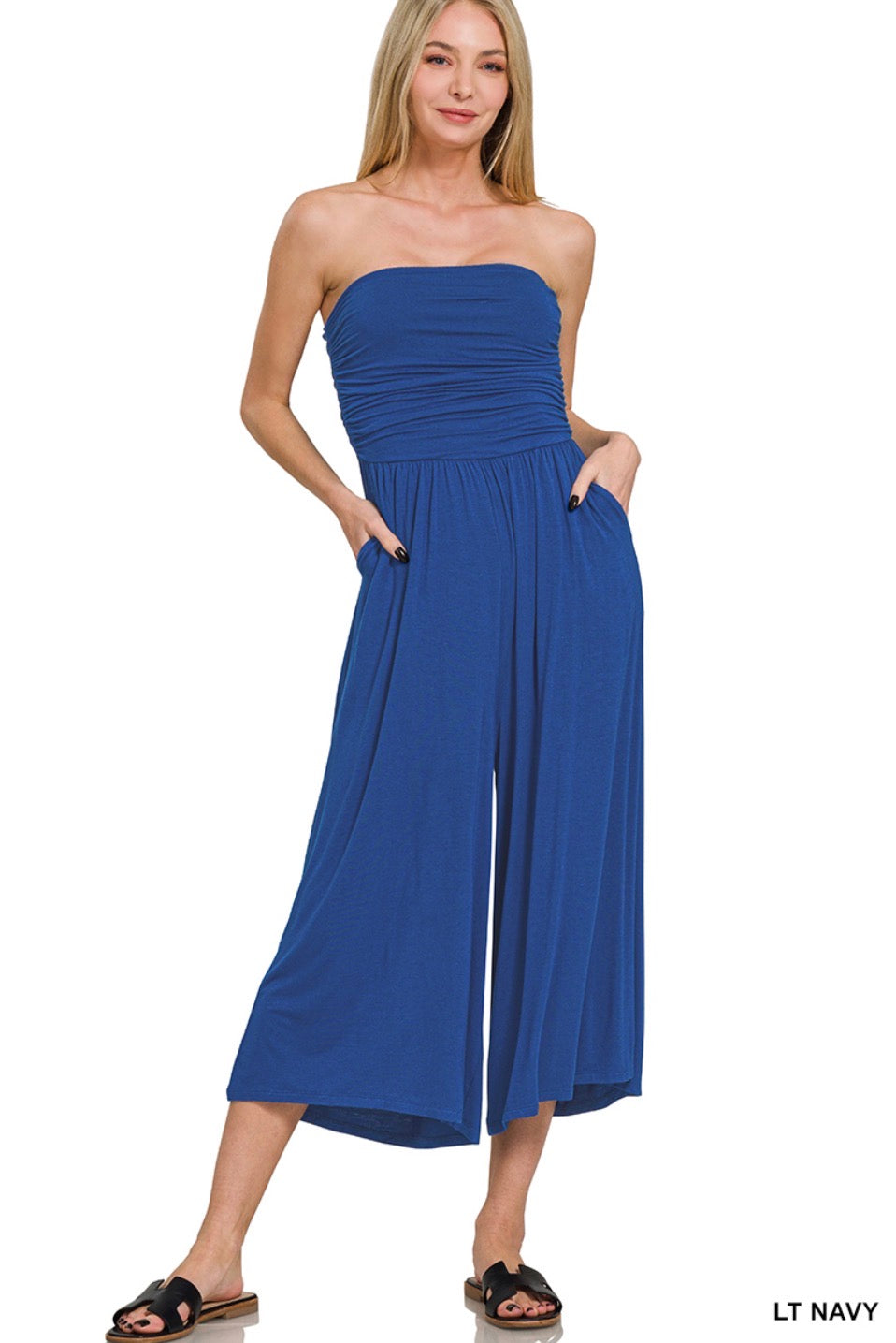 Cropped Strapless Jumpsuit