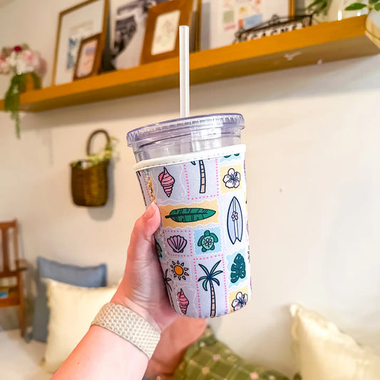 Beachy Iced Coffee Sleeve (Small)