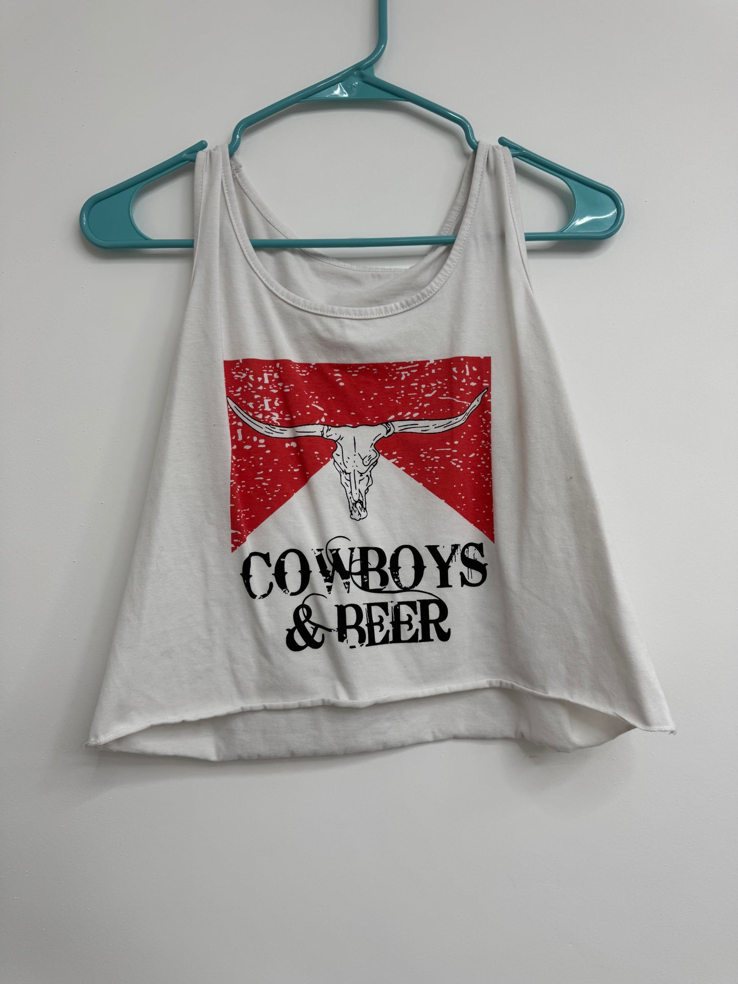Cowboys & Beer Cropped Tank (L)