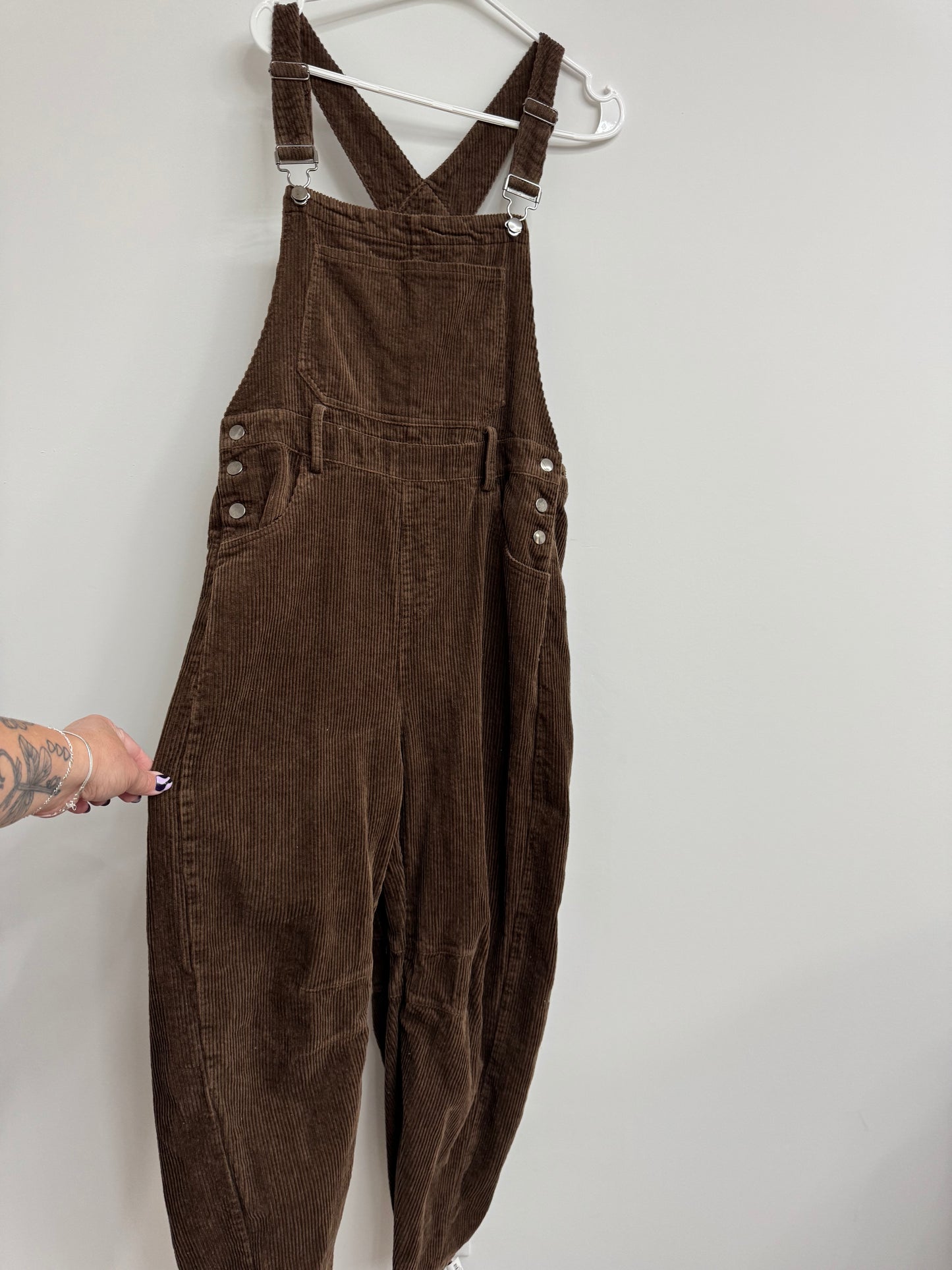 CorduroyBarrel Overalls (M)