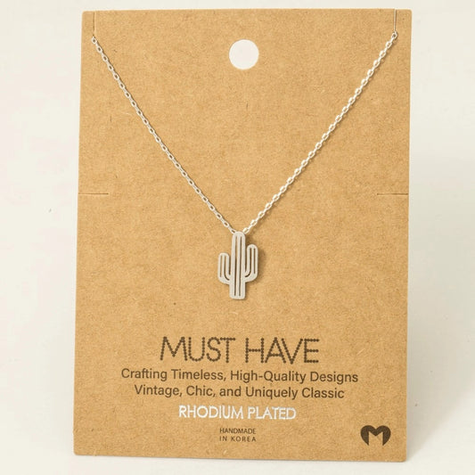 Cactus Pendant Necklace