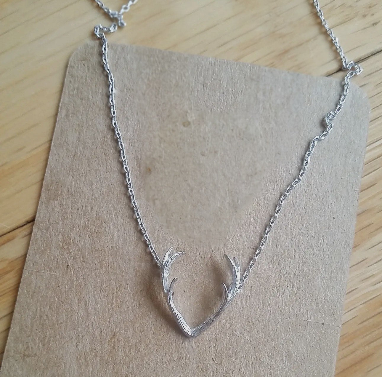 Silver Antler Necklace