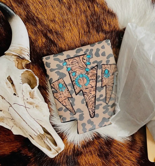 Tooled Leopard Bolt Regular Koozie