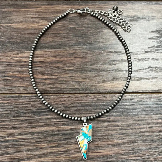 Mixed Turquoise Navajo Bolt Necklace