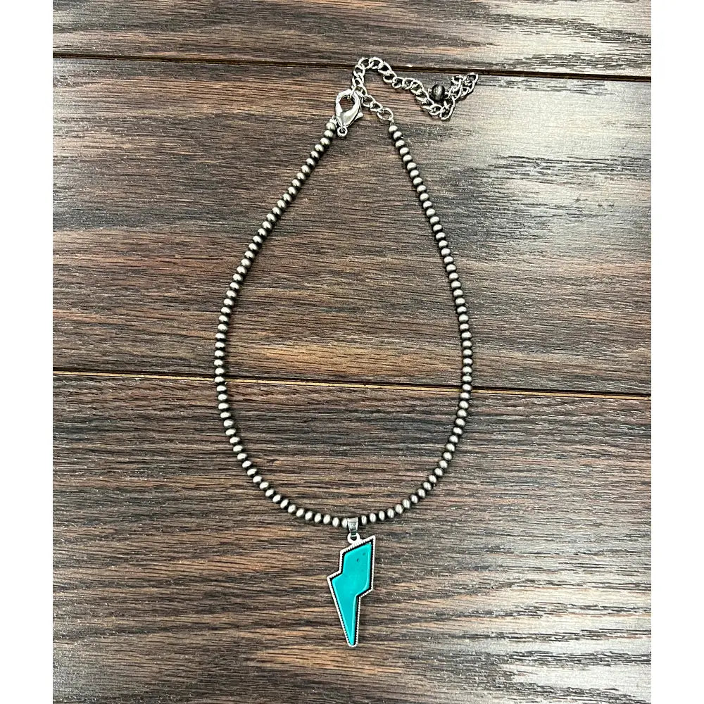 Turquoise Navajo Bolt Necklace