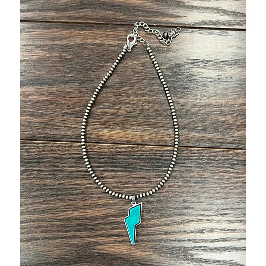 Turquoise Navajo Bolt Necklace