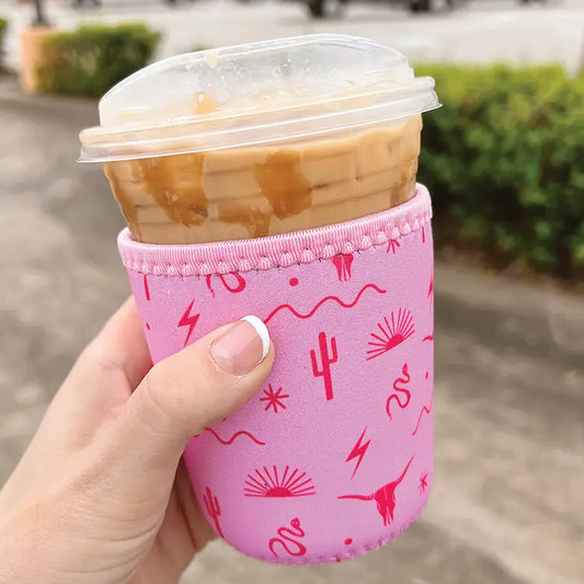 Pink Midwest Iced Coffee Sleeve