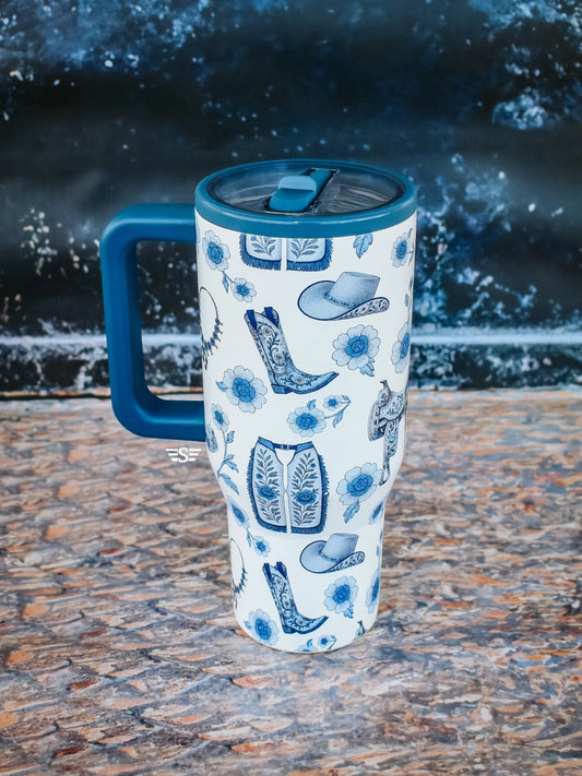 Western Chinoiserie Tumbler 32oz