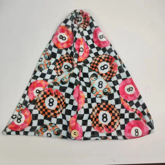Checkered 8 Ball Hair Towel