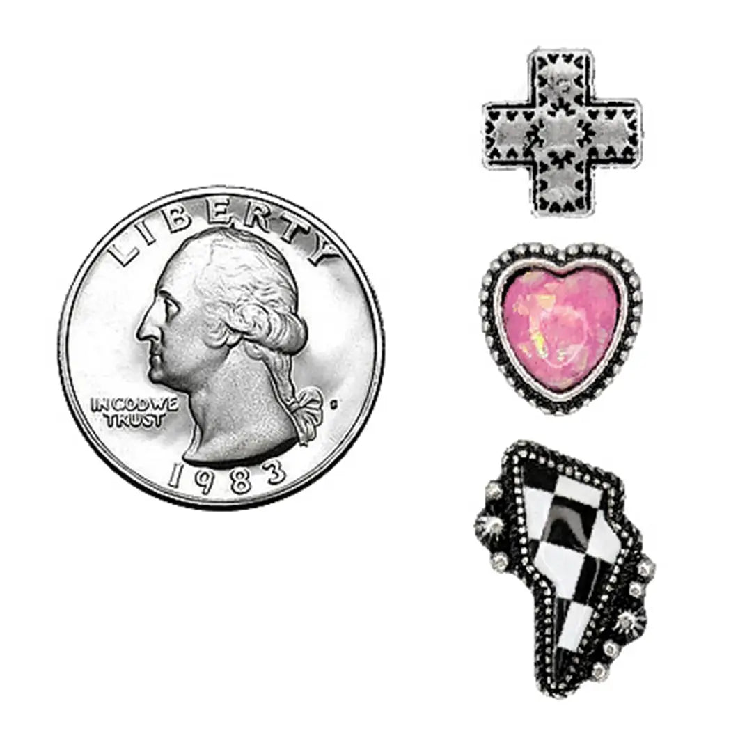 Checkered Bold Earring Set