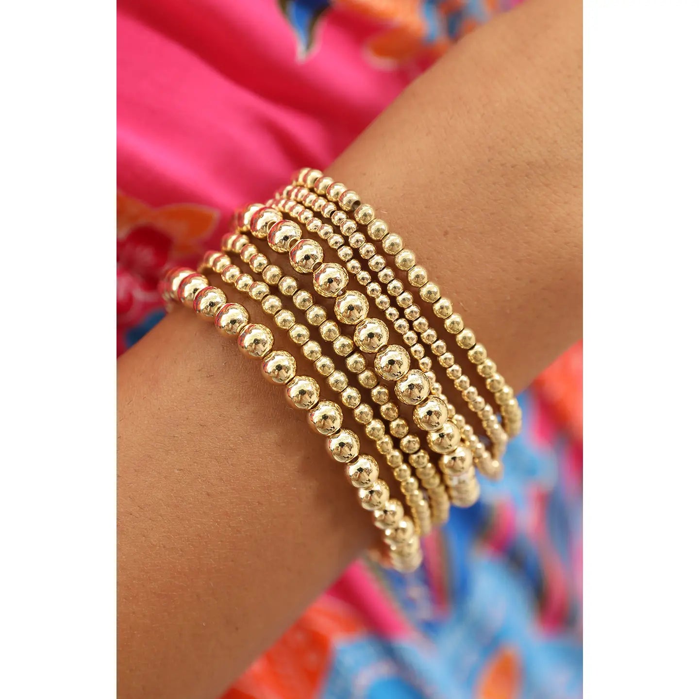 7 pc Gold Bracelet Set
