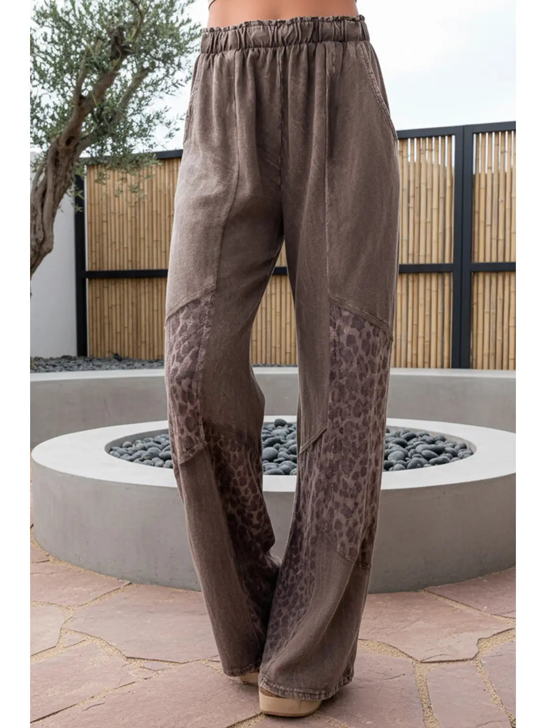 Leopard Color Block Pants