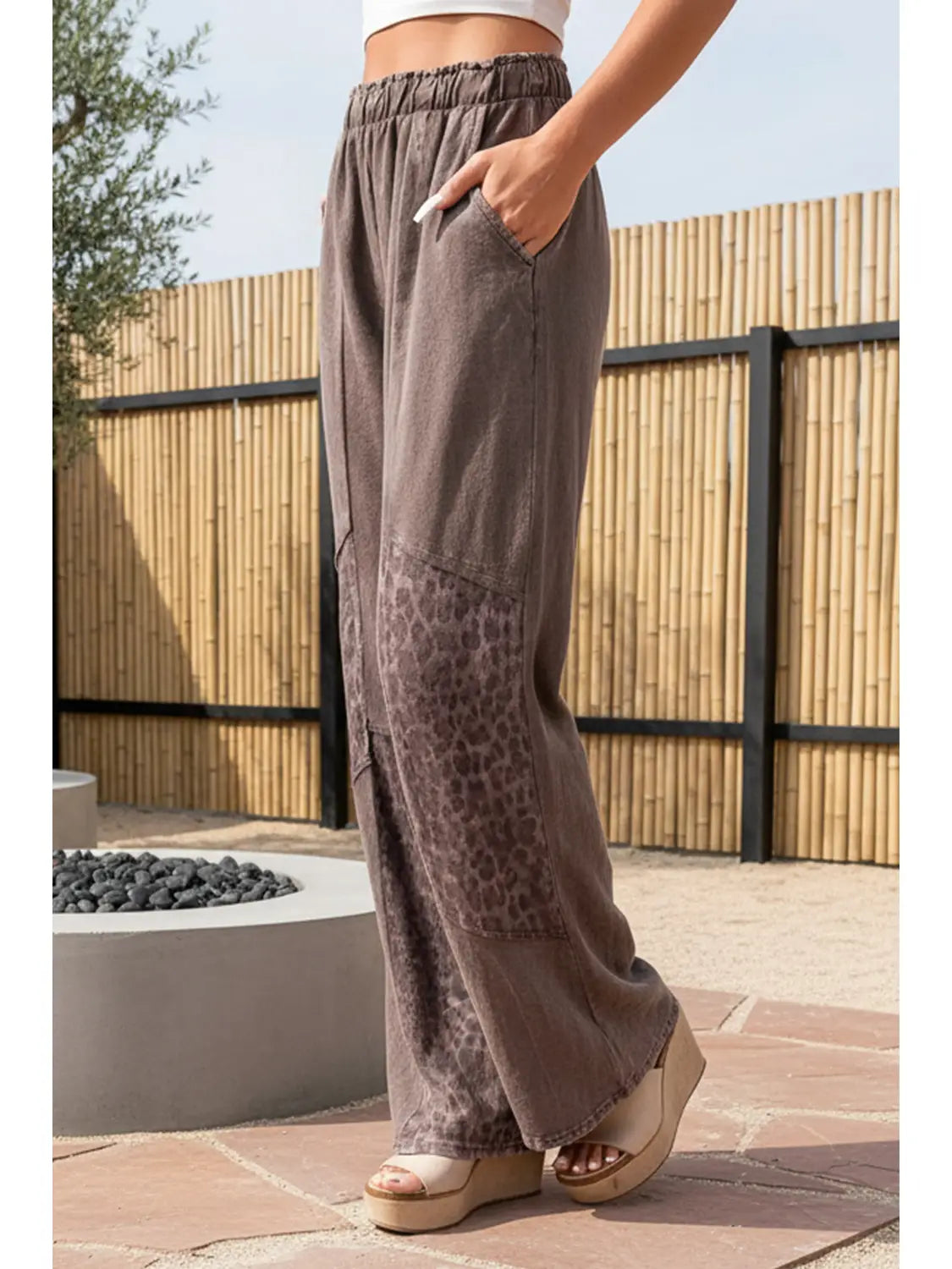 Leopard Color Block Pants