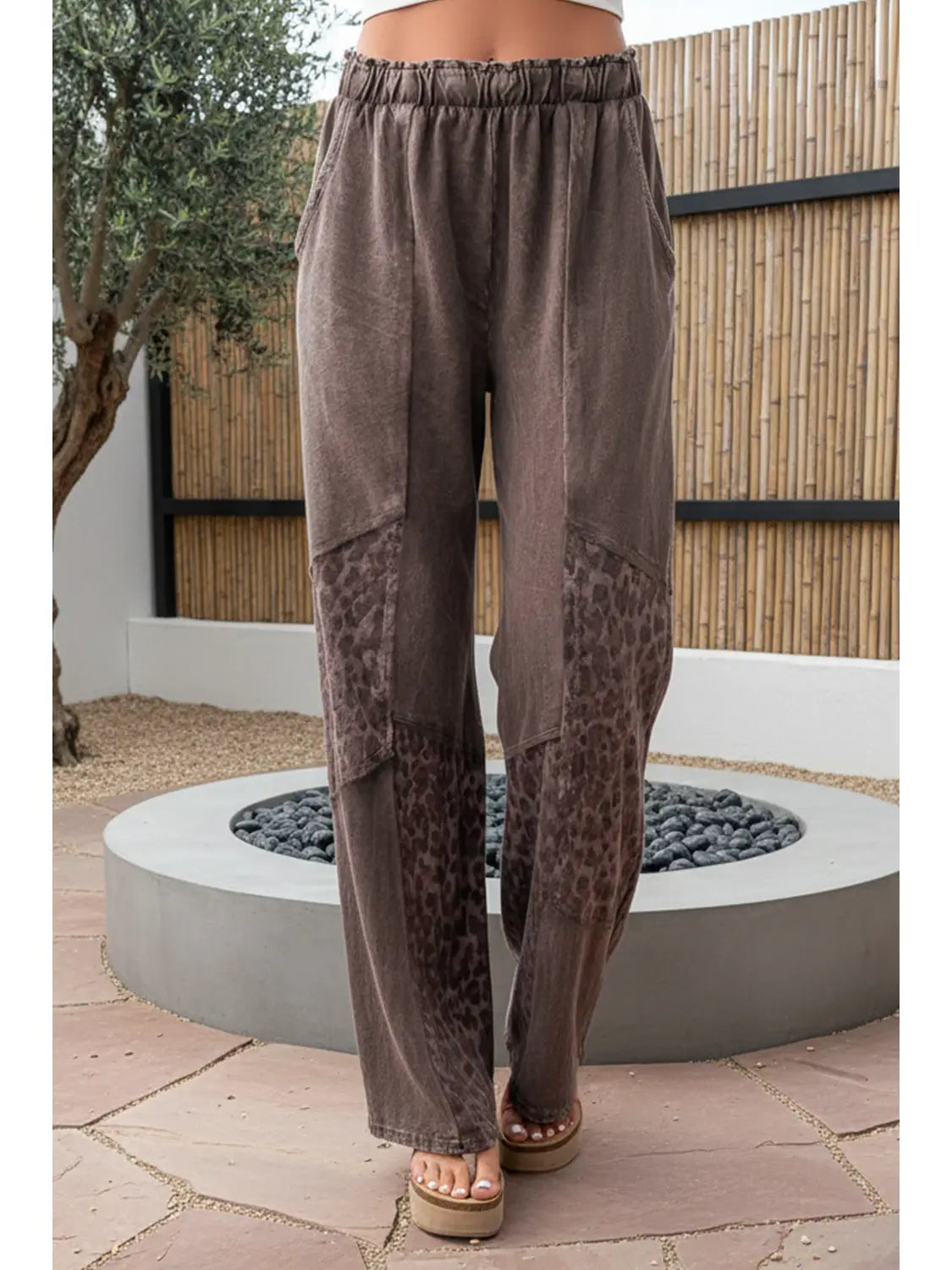 Leopard Color Block Pants