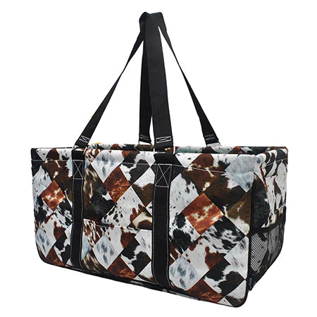 Patchwork Cowprint Haul-It-All Tote