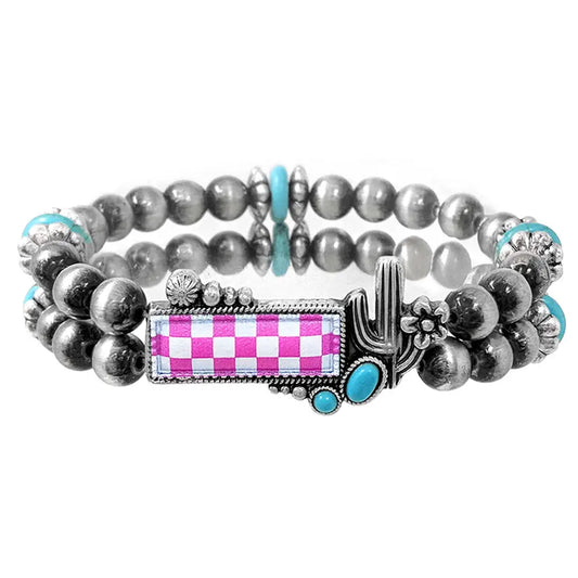 Checkered Bracelet Stack