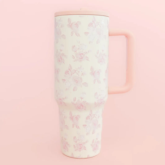 Pink Floral Tumbler