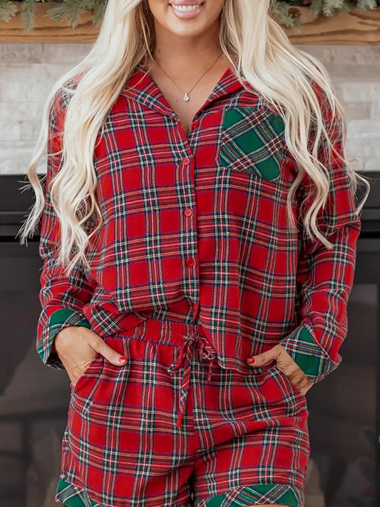 Plaid Pj Set