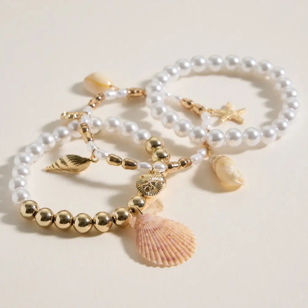 Coastal Pearl Bracelet Set