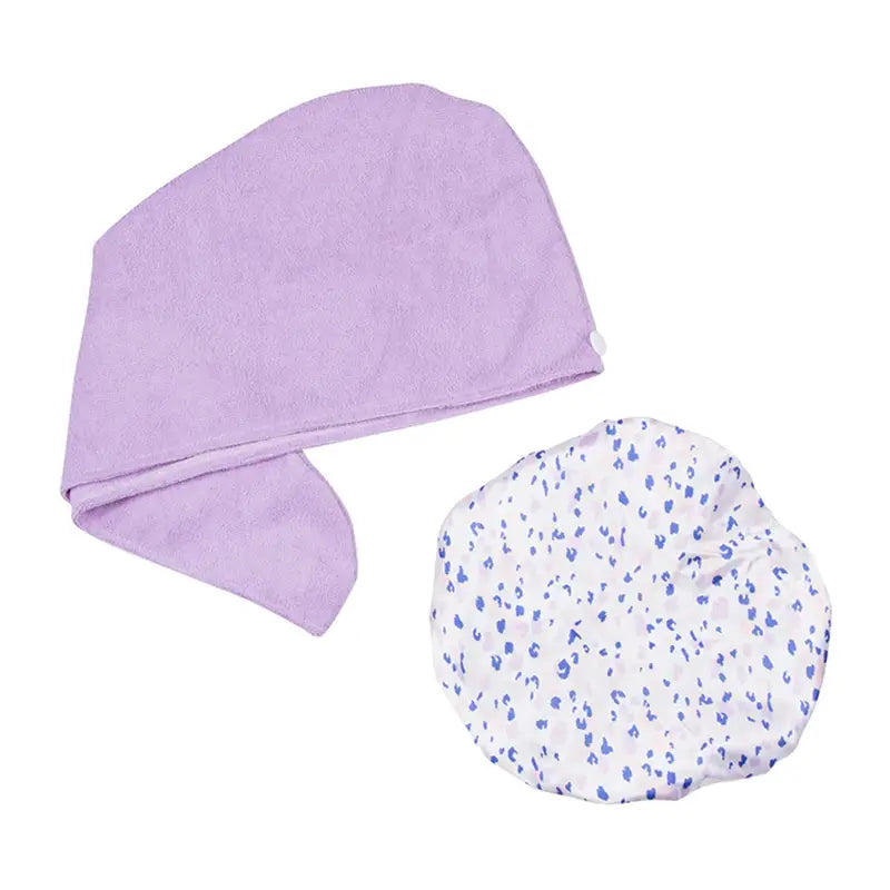 Shower Cap & Hair Turban Set