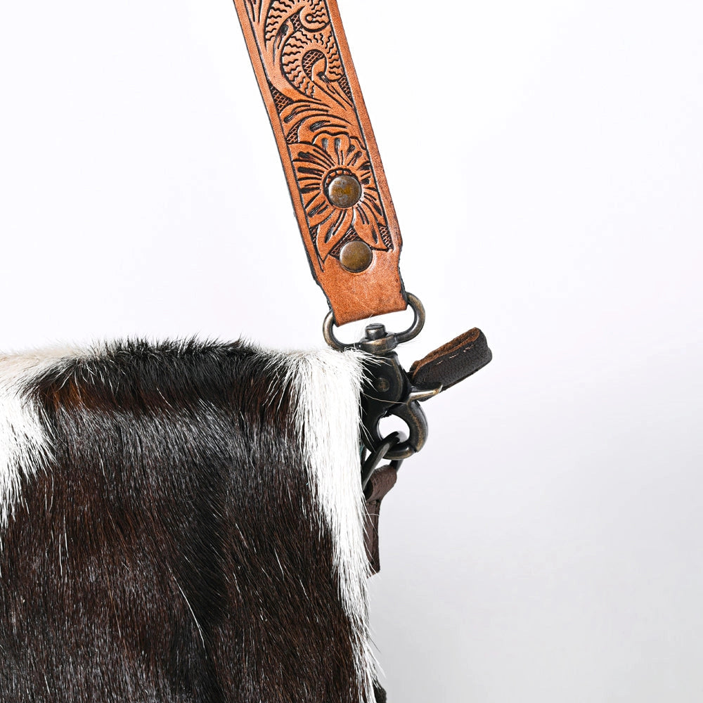 Turquoise Cowhide Fringe Crossbody