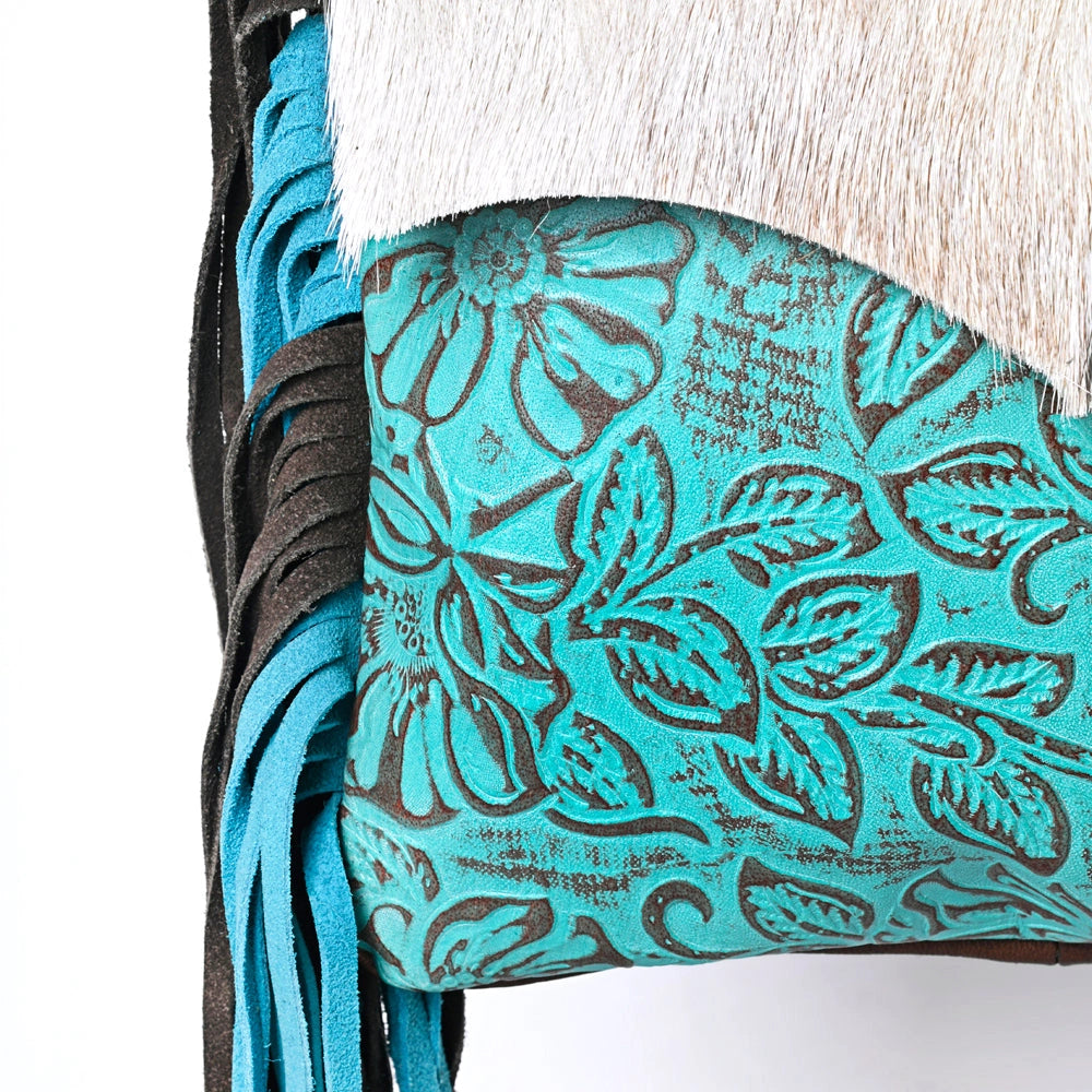 Turquoise Cowhide Fringe Crossbody